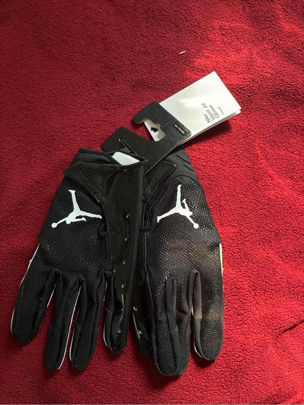 Air Jordan Football Gloves Size XXL Jet Black White Nike Receiver